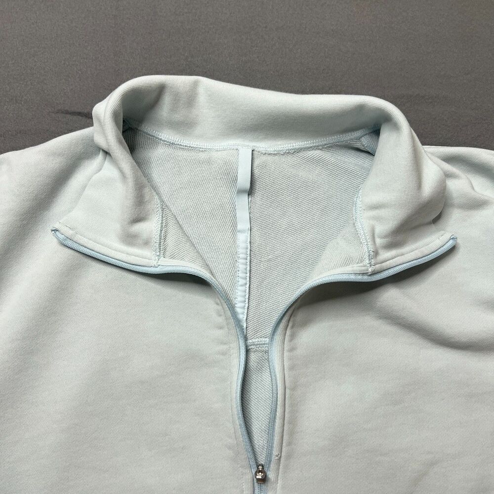 Lululemon French Terry Sweatshirt Men's Large Blue Long Sleeve Half Zip Pullover - Picture 10 of 15